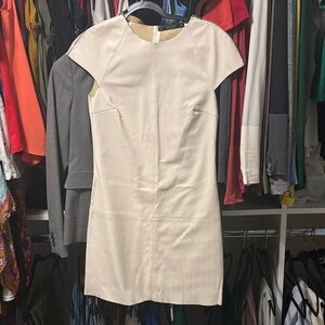 Zara cream faux leather dress